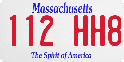 MA license plate 112HH8