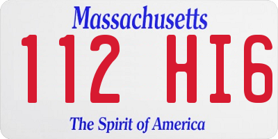 MA license plate 112HI6