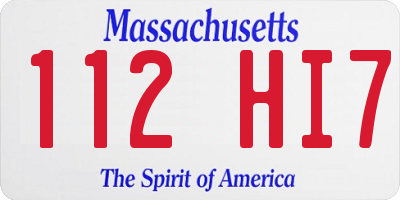MA license plate 112HI7