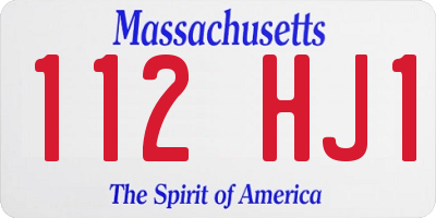 MA license plate 112HJ1