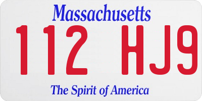 MA license plate 112HJ9