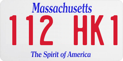 MA license plate 112HK1