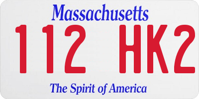 MA license plate 112HK2