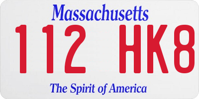 MA license plate 112HK8