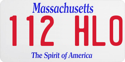 MA license plate 112HL0