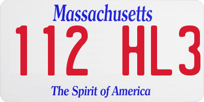 MA license plate 112HL3