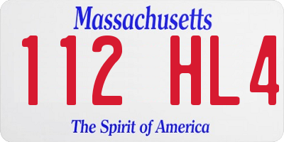 MA license plate 112HL4