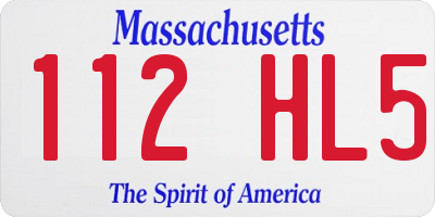 MA license plate 112HL5