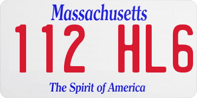 MA license plate 112HL6