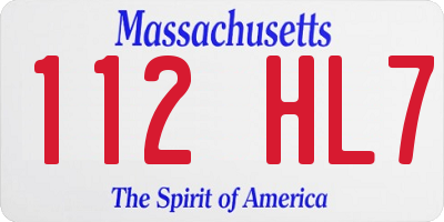 MA license plate 112HL7