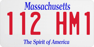 MA license plate 112HM1