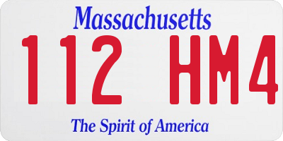 MA license plate 112HM4