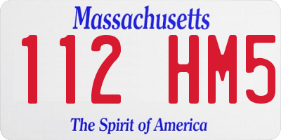 MA license plate 112HM5