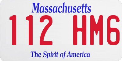 MA license plate 112HM6