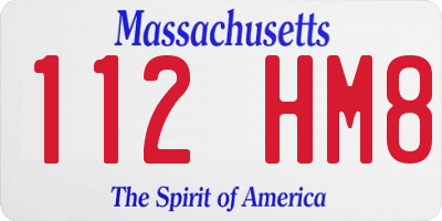 MA license plate 112HM8