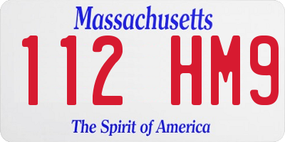MA license plate 112HM9