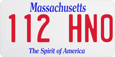 MA license plate 112HN0