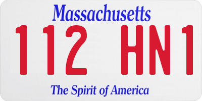 MA license plate 112HN1