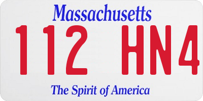 MA license plate 112HN4
