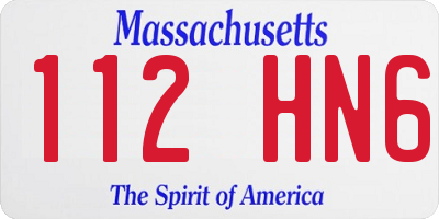 MA license plate 112HN6