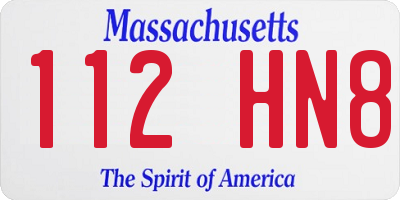 MA license plate 112HN8