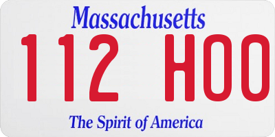 MA license plate 112HO0