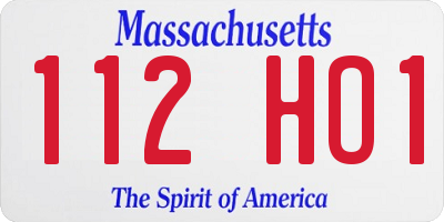 MA license plate 112HO1