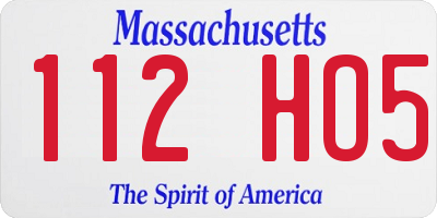MA license plate 112HO5