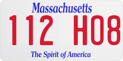 MA license plate 112HO8