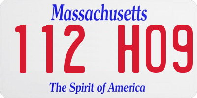 MA license plate 112HO9