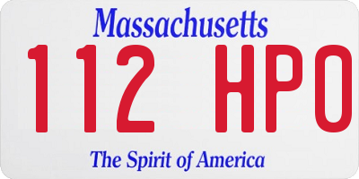 MA license plate 112HP0