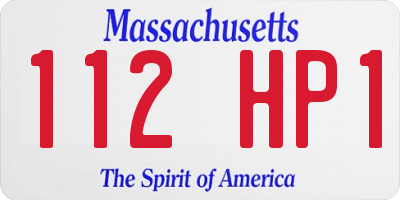 MA license plate 112HP1