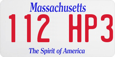 MA license plate 112HP3