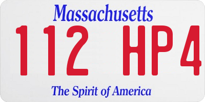 MA license plate 112HP4