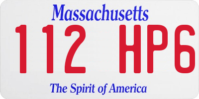MA license plate 112HP6