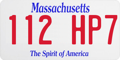 MA license plate 112HP7