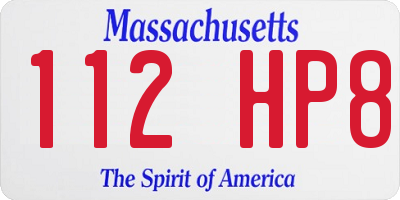 MA license plate 112HP8