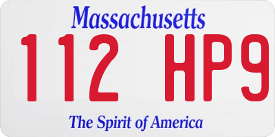 MA license plate 112HP9
