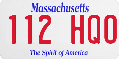 MA license plate 112HQ0