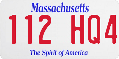 MA license plate 112HQ4