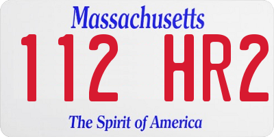 MA license plate 112HR2