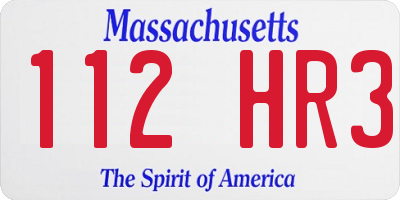 MA license plate 112HR3