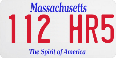 MA license plate 112HR5
