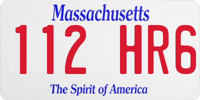 MA license plate 112HR6