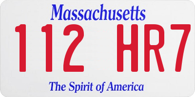 MA license plate 112HR7