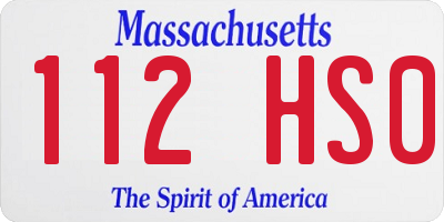 MA license plate 112HS0