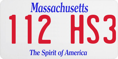 MA license plate 112HS3