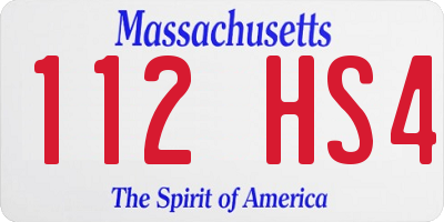 MA license plate 112HS4