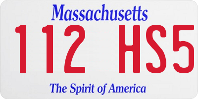 MA license plate 112HS5