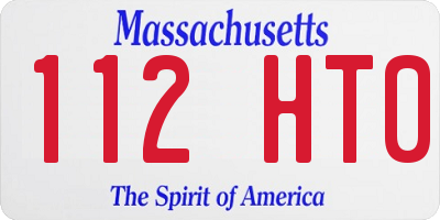 MA license plate 112HT0
